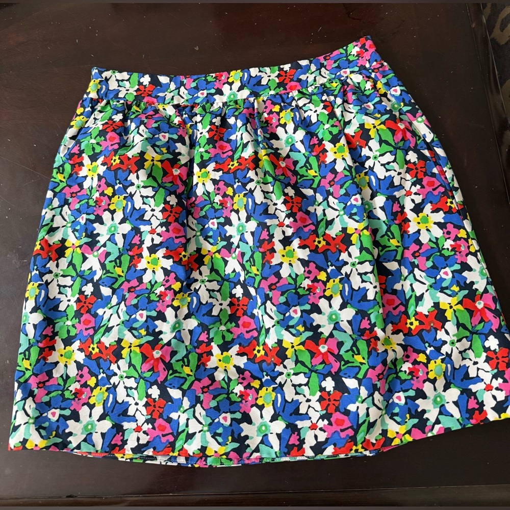 Kate Spade Multicolored Floral Silk-cotton Mini Skirt